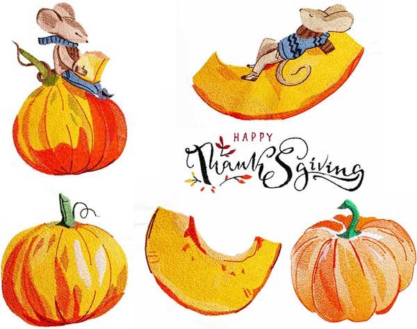 BFC1855 The Mouse and Pumpkin Thanksgiving