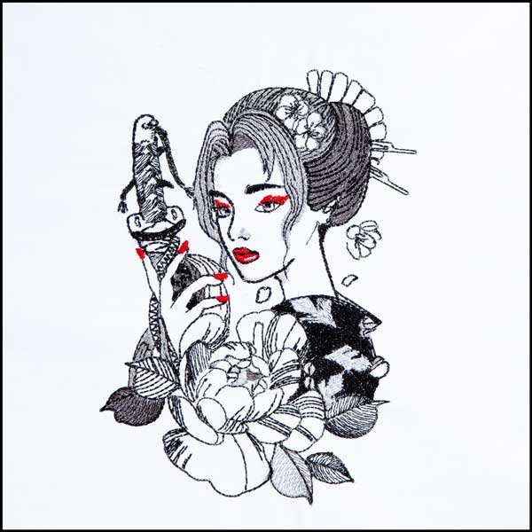 BFC1861 Geisha with Kitsune