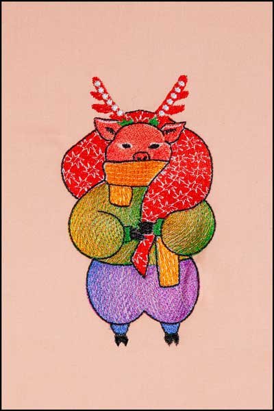 BFC1876 Pig Family Christmas Celebration