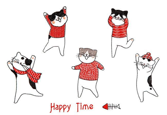 BFC1877 Dancing Cats