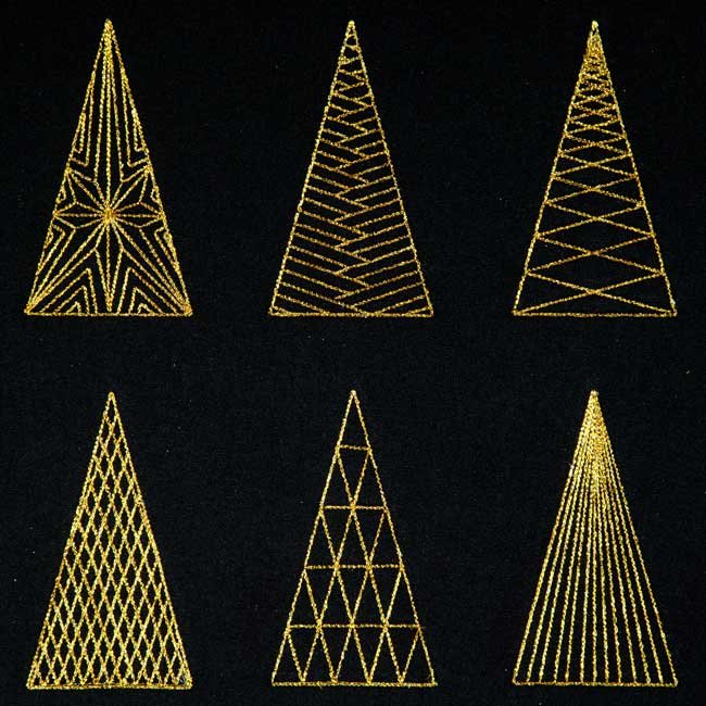 BFC1878 Golden Christmas Trees