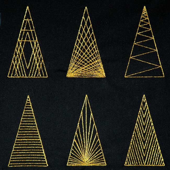 BFC1878 Golden Christmas Trees