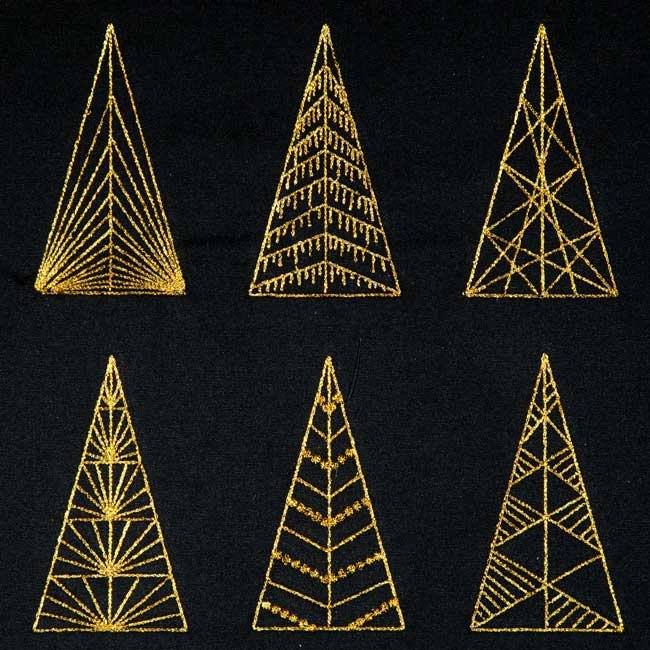BFC1878 Golden Christmas Trees