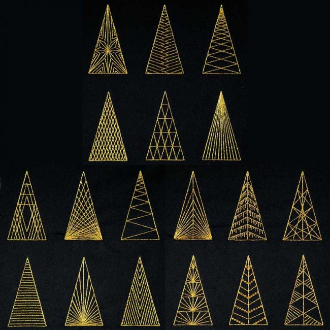 BFC1878 Golden Christmas Trees