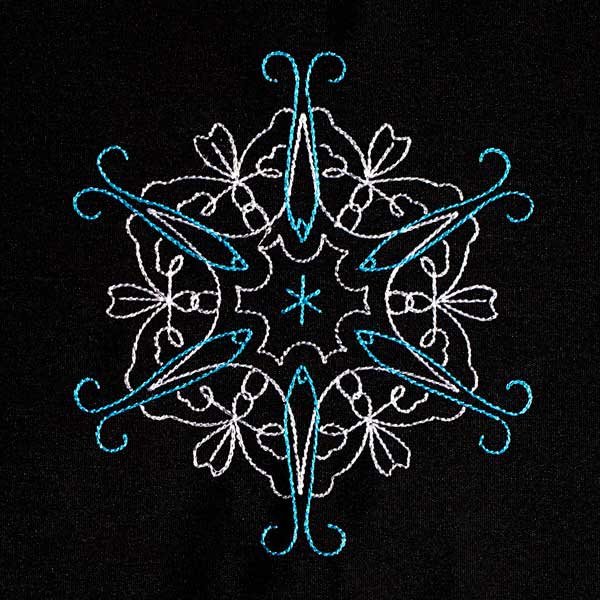 BFC1884 Six Snowflakes on Black Fun Set