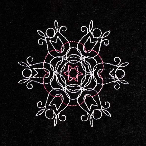 BFC1884 Six Snowflakes on Black Fun Set