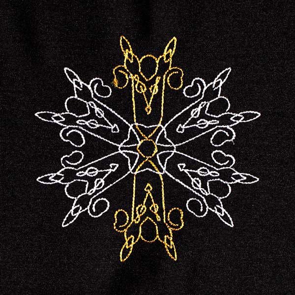 BFC1884 Six Snowflakes on Black Fun Set