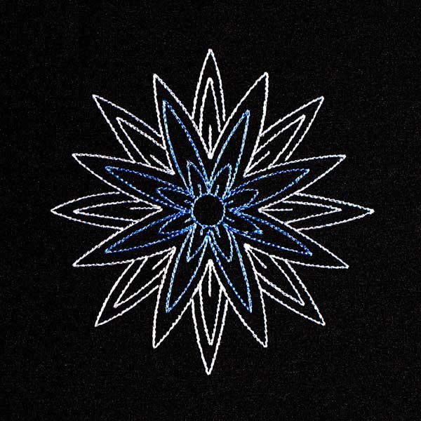 BFC1884 Six Snowflakes on Black Fun Set