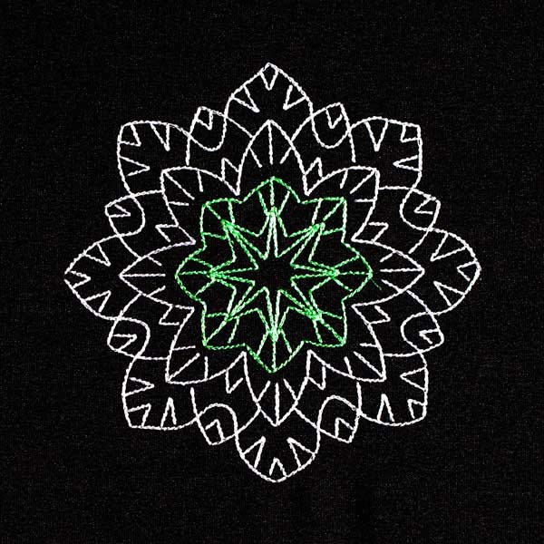 BFC1884 Six Snowflakes on Black Fun Set