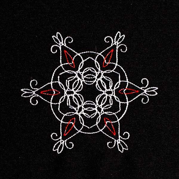 BFC1884 Six Snowflakes on Black Fun Set