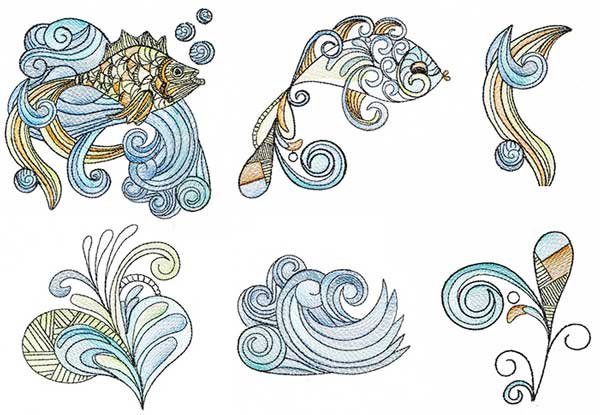 BFC1887 Decorative Art Nouveau Fish FUNSET