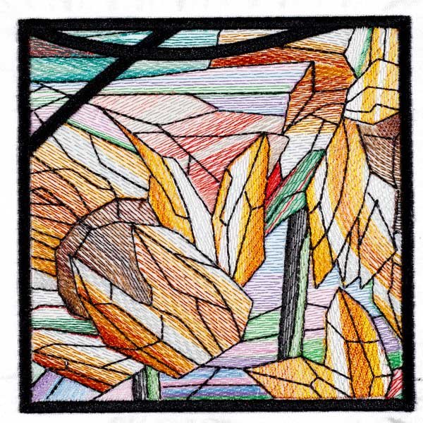 BFC1889 Variegated Sunflowers Stained Glass