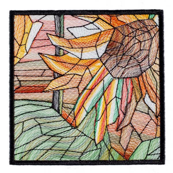 BFC1889 Variegated Sunflowers Stained Glass
