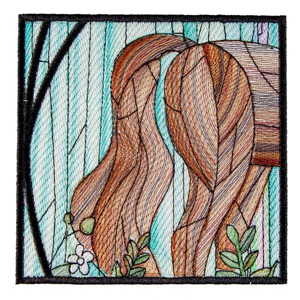 BFC1895 Variegated Horses Stained Glass