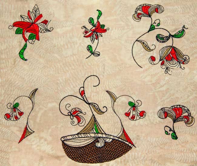 BFC1898 Jacobean in Red and Black