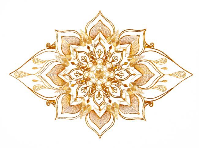 BFC1913 Large Golden Mandala Quilt Blocks