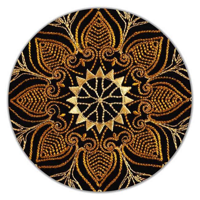 BFC1913 Large Golden Mandala Quilt Blocks