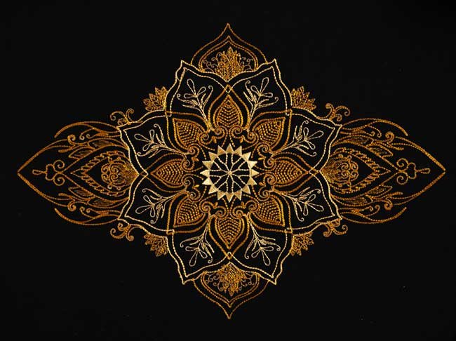 BFC1913 Large Golden Mandala Quilt Blocks