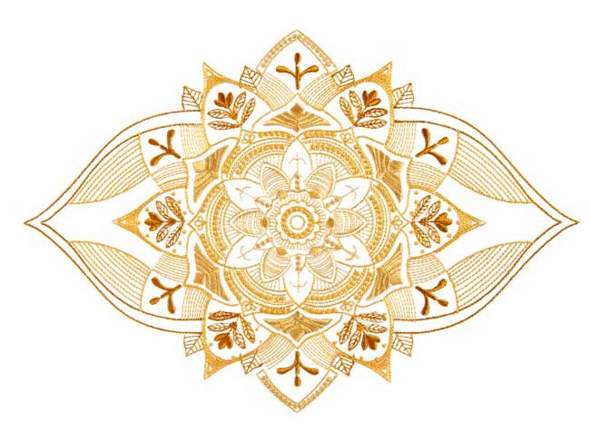 BFC1913 Large Golden Mandala Quilt Blocks