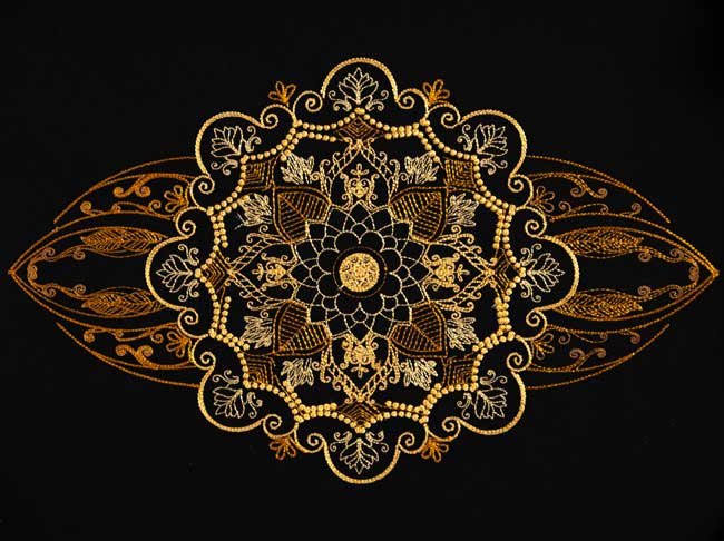 BFC1913 Large Golden Mandala Quilt Blocks