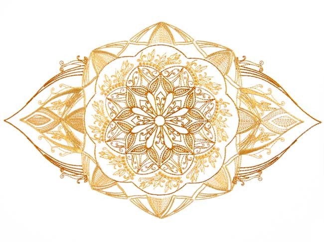 BFC1913 Large Golden Mandala Quilt Blocks