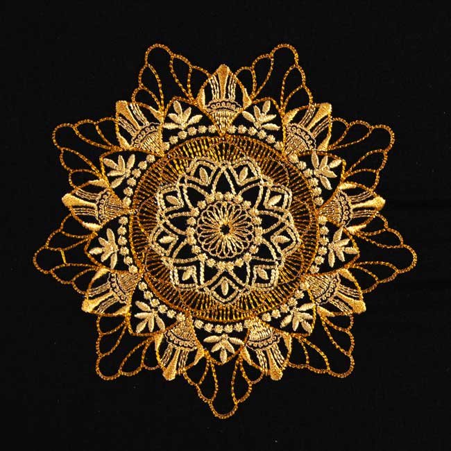 BFC1914 Circular Golden Mandala Quilt Blocks