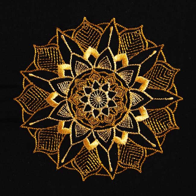 BFC1914 Circular Golden Mandala Quilt Blocks