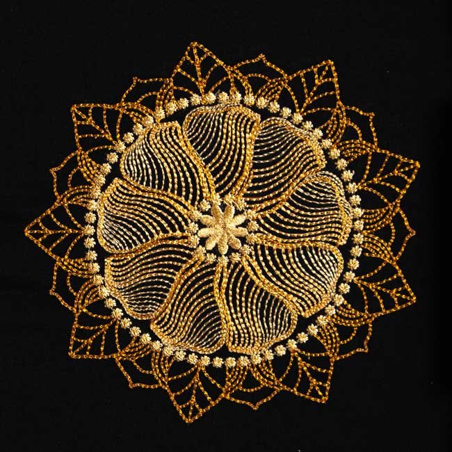BFC1914 Circular Golden Mandala Quilt Blocks