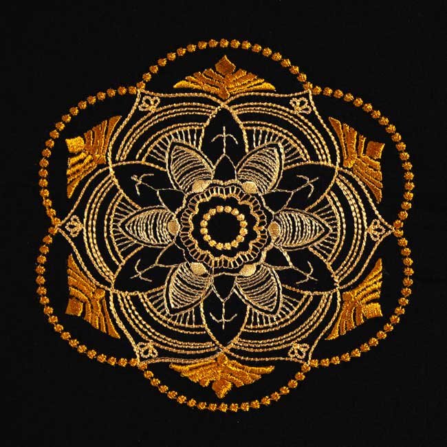 BFC1914 Circular Golden Mandala Quilt Blocks