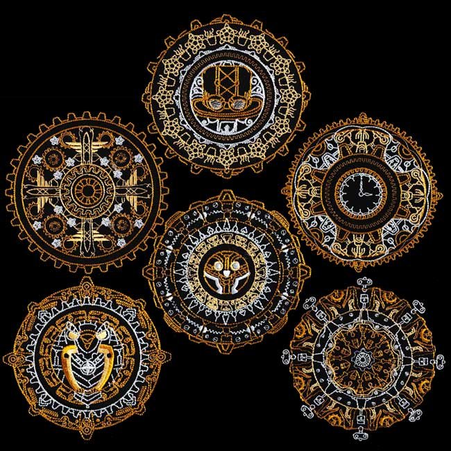 BFC1915 Steampunk Mandala Quilt Blocks