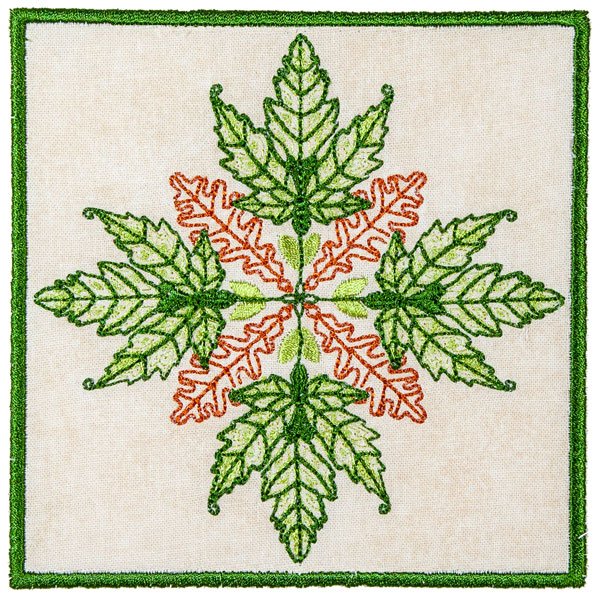BFC1925 QIH or Reg Leafy Quilt Squares