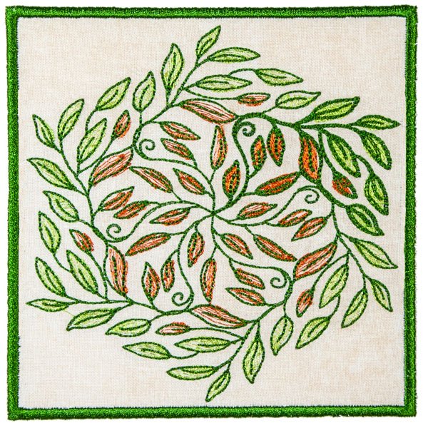 BFC1925 QIH or Reg Leafy Quilt Squares
