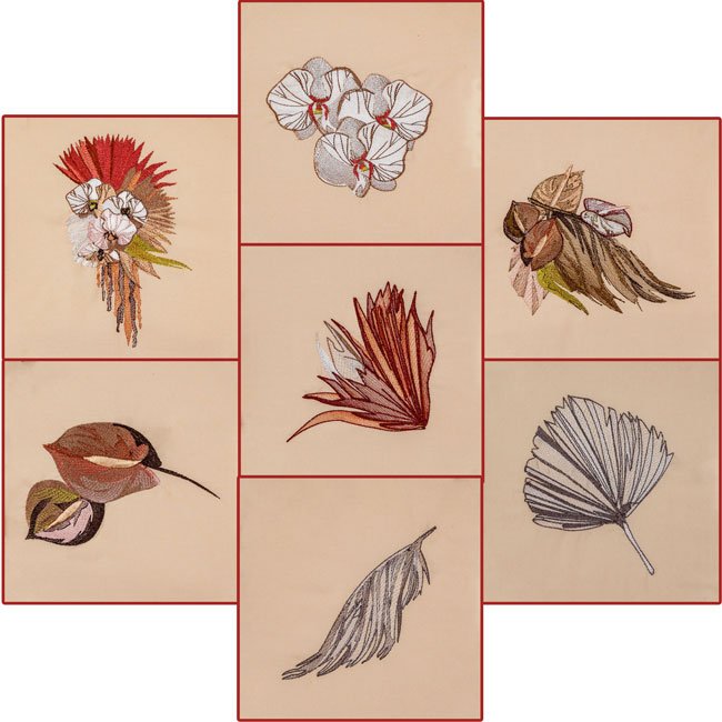 BFC1965 Boho Flowers and Leaves