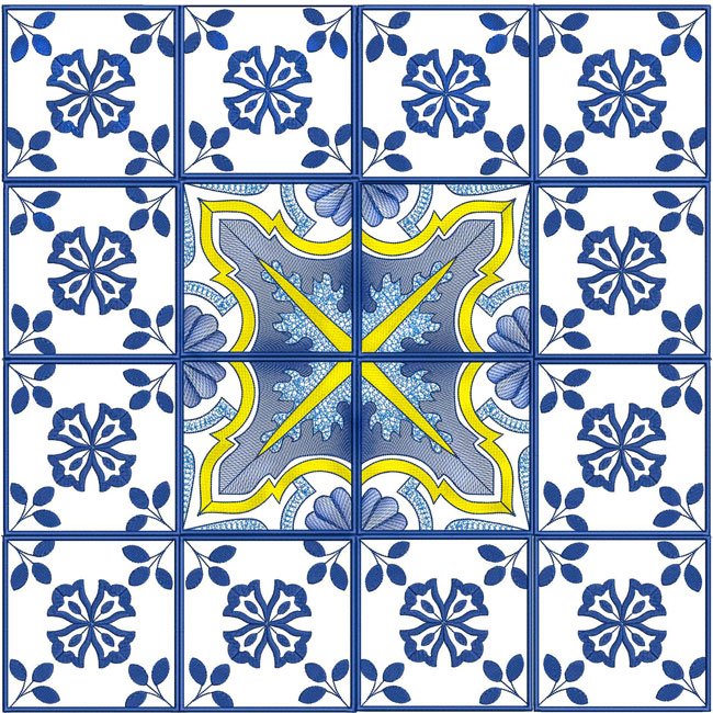 BFC1969 Portuguese Azulejos Tiles Quilt Blocks