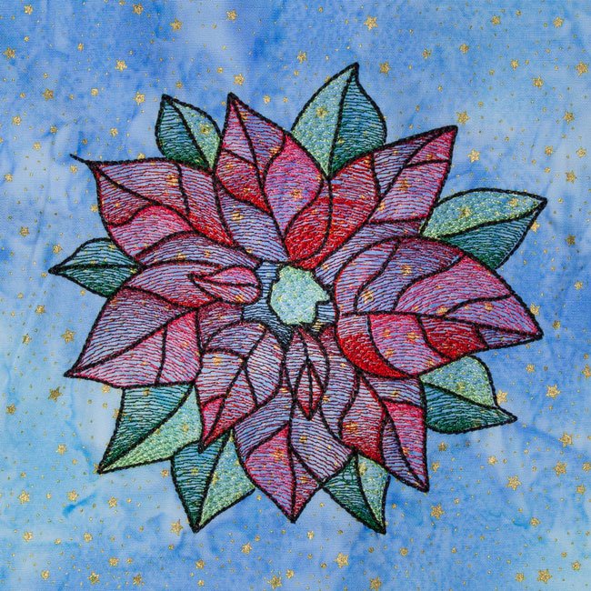 BFC2031 Stained Glass Poinsettias