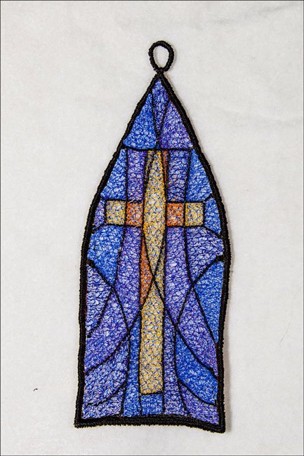 BFC2037 Free Standing Stained Glass Christmas Ornaments
