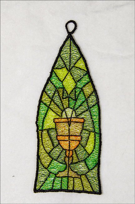 BFC2037 Free Standing Stained Glass Christmas Ornaments