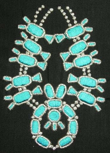 BFC0204 Lace Bowl & Doily Squash Blossom Necklace