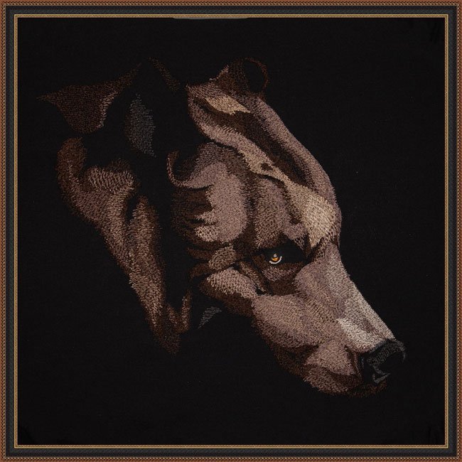 BFC2046 Large Eurasian Brown Bear on Black