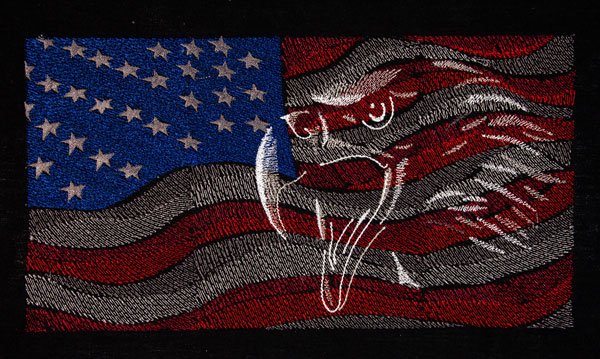 BFC2076 Large Patriotic Eagle on Black