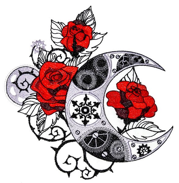 BFC2135 Red Roses Black leaves
