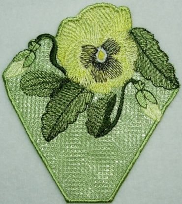 BFC0217 Lace Bowl & Doily Pansies