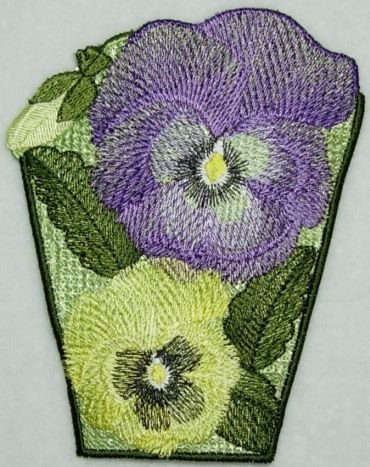BFC0217 Lace Bowl & Doily Pansies