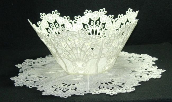 BFC0218 Lace Bowl & Doily White Lace