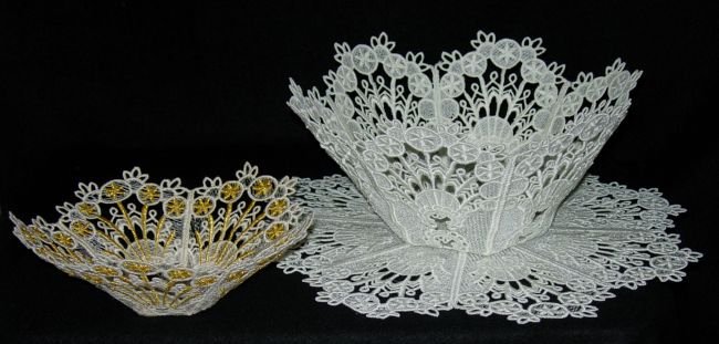 BFC0218 Lace Bowl & Doily White Lace