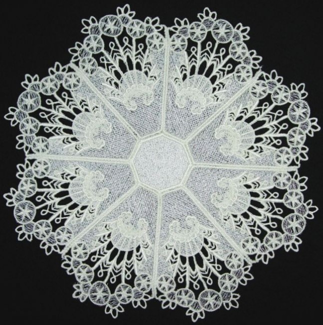 BFC0218 Lace Bowl & Doily White Lace