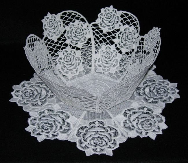 BFC0240 Lace Bowl & Doily-Lace Rose