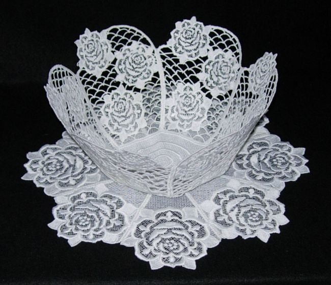 BFC0240 Lace Bowl & Doily-Lace Rose