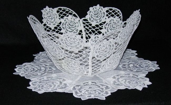 BFC0240 Lace Bowl & Doily-Lace Rose