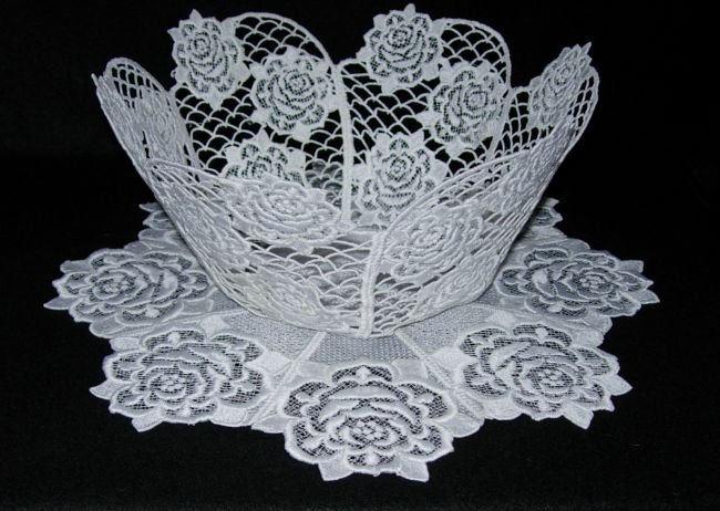BFC0240 Lace Bowl & Doily-Lace Rose
